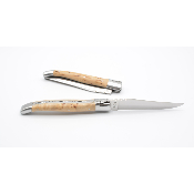 Laguiole 12 cm bouleau madré ressort forgé