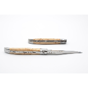 Laguiole 12 cm bouleau madré ressort forgé