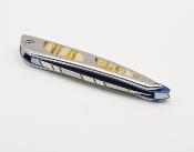 PETIT ALLA MODA Coque inox polie miroir Insert molaire de mammouth stabilisé